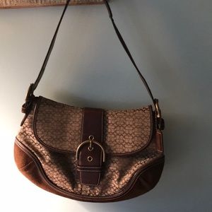 Coach hobo signature leather & suede